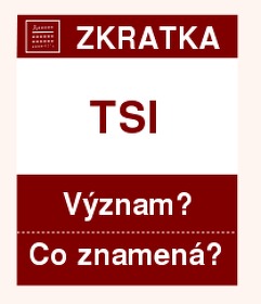 Co znamen zkratka TSI Vznam zkratky, akronymu? Kategorie: Ostatn