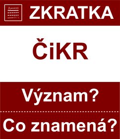 Co znamen zkratka iKR Vznam zkratky, akronymu? Kategorie: Politick strany