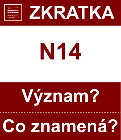 Co znamen zkratka N14 Vznam zkratky, akronymu? Kategorie: Politick strany