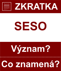 Co znamen zkratka SESO Vznam zkratky, akronymu? Kategorie: Politick strany