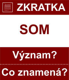 Co znamen zkratka SOM Vznam zkratky, akronymu? Kategorie: Politick strany